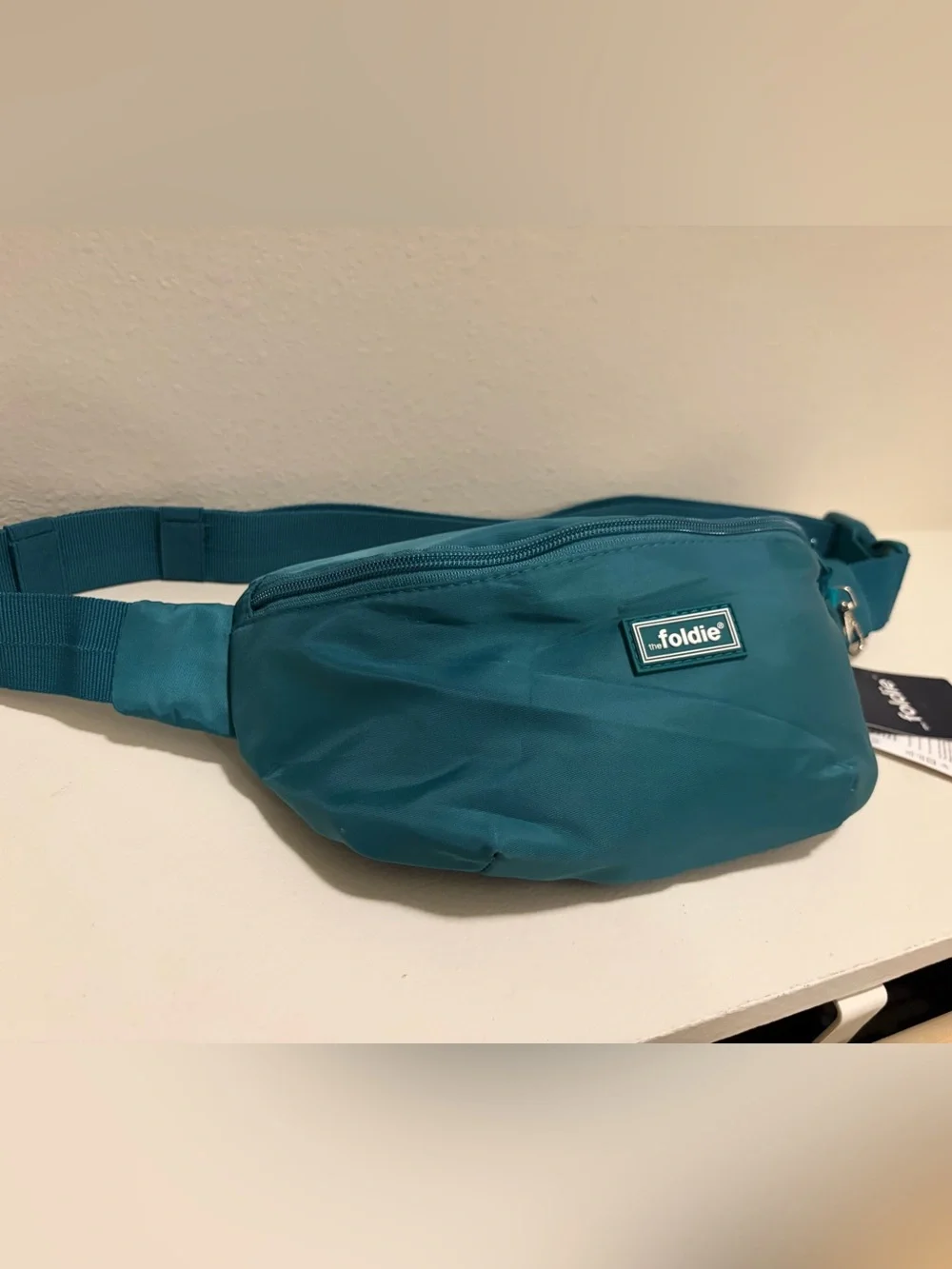 The Foldie Teal Waist Crossbody Bag RFID Blocking Travel Hand Free NWT